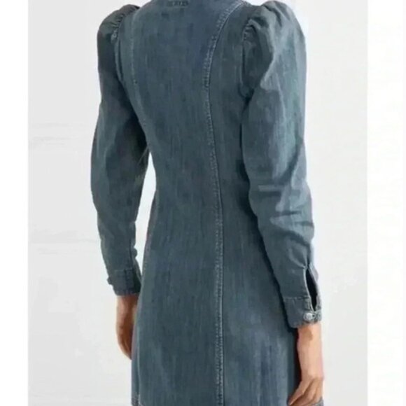 ALEXA CHUNG. Blue Puff Sleeve Sheath Dress. Size 8 - Picture 3 of 12